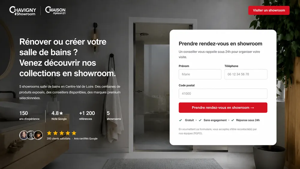 Aperçu du projet : Chavigny : landing page